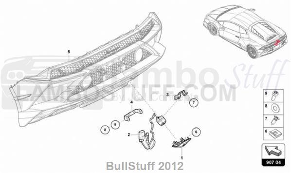 2021 Lamborghini HURACAN EVO SPYDER EUROPE REVERSING CAMERA (907.04.00)